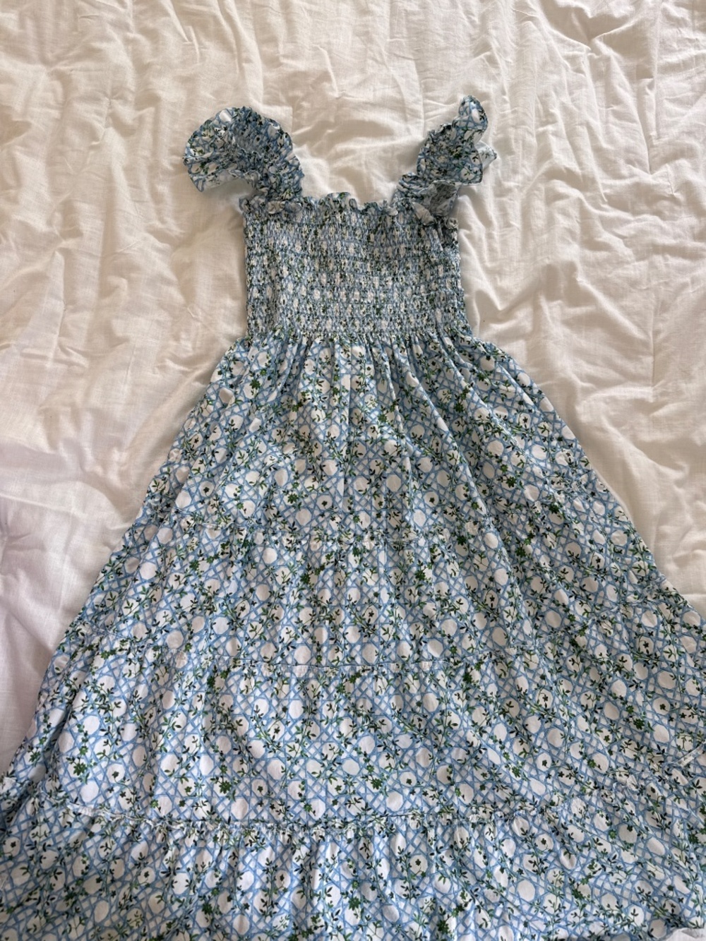 Hill House 	 The Ellie Nap Dress - Blue Basketweave Vine Blue Basketweave Vine - Picture 2 of 4
